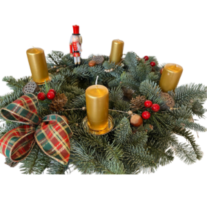 Wieniec adwentowy na stół złoty